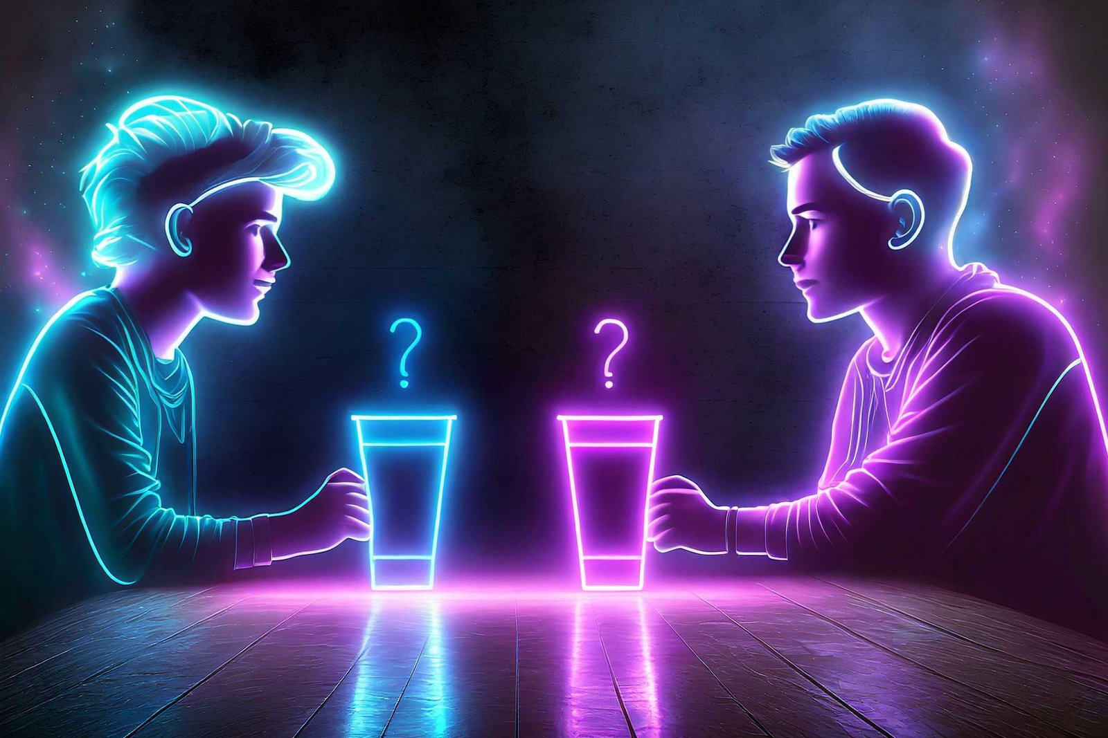 2 persons and 2 cups