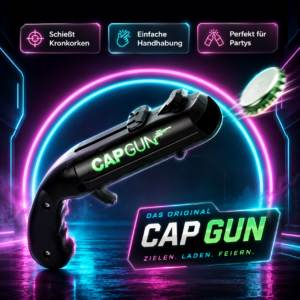 Capgun - bottle cap gun, bottle opener, beer opener, beer cap gun with 5 meter firing range