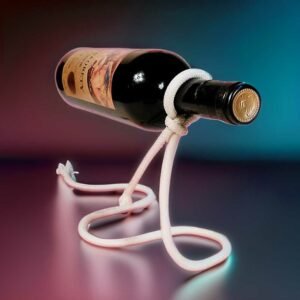 Rope wine holder, bottle holder with magic illusion, decorative presentation wine bottle