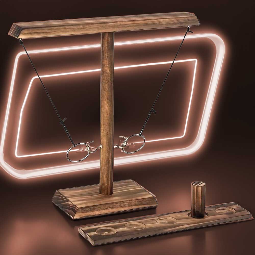 Ring toss drinking game 2 players- ring toss wooden throwing hook game