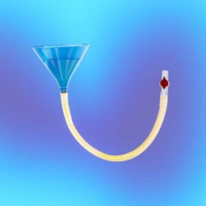 Beer funnel beer bong beer striker with valve - gadget for festivals, party strikers and beer tornadoes - blue
