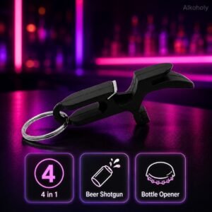 4in1 Shotgun Tool - beer piercer, bottle opener, can opener, key ring in one